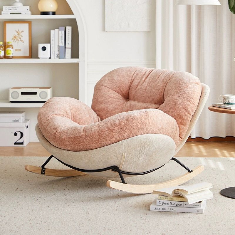 Cream Style Lazy Lounge Chair for Girls to Lie down and Sleep on Single Sofa Balcony Living Room Cloud Sofa Rocking Chair