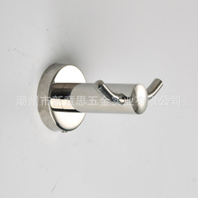 跨境工程挂钩浴室单钩304#不锈钢拉丝衣帽钩卫生间打孔挂衣钩批发