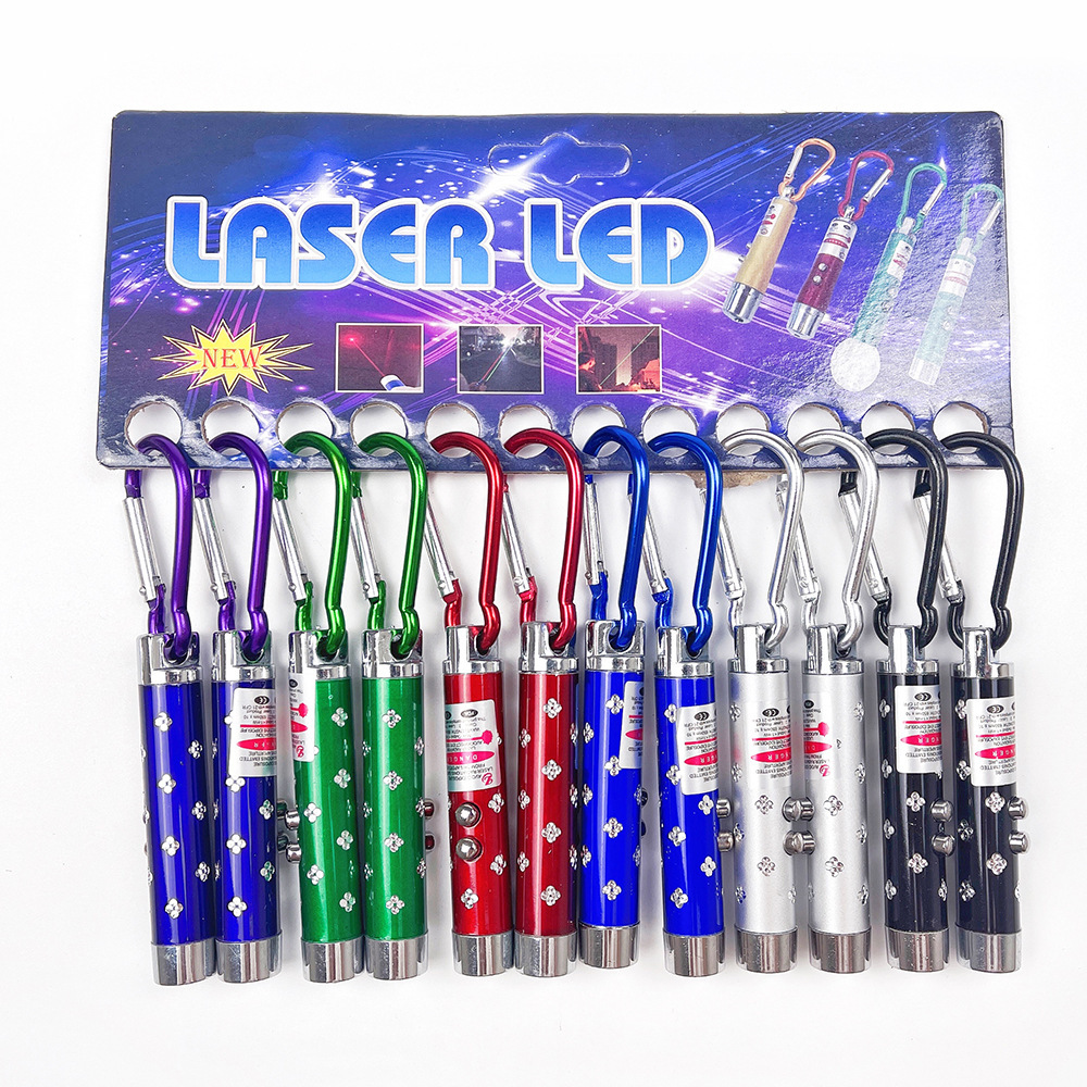 三合一強光手電筒多功能激光燈LED照明紫光驗鈔便攜防偽迷你手電