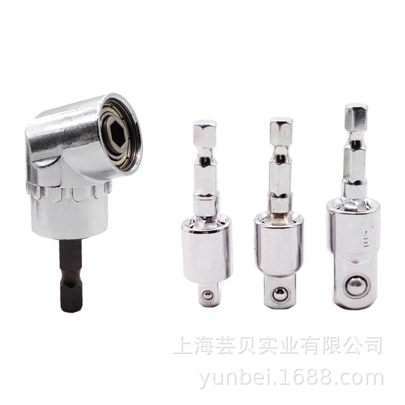 跨境360度风批3pcs+小拐搭配套装105度电钻六角柄转方头接杆