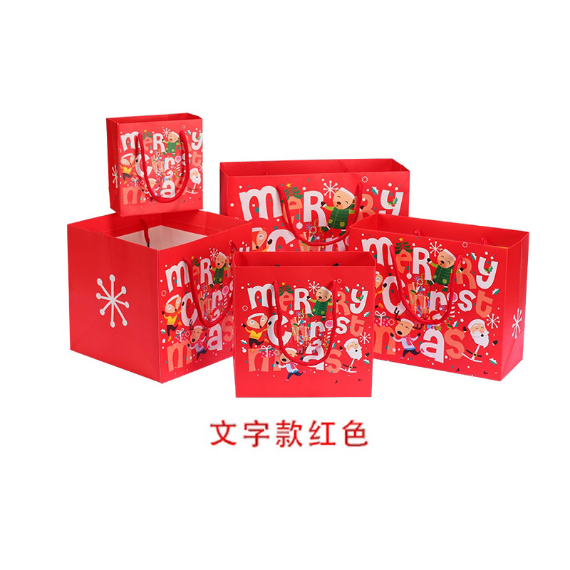 Bolso clásico del regalo de la Navidad bolso alto-mirando la bolsa de papel del bolso del regalo de Papá Noel en la acción al por mayor