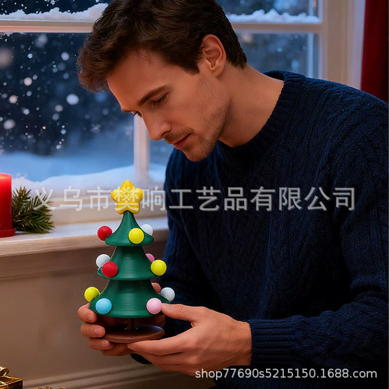 3D-печатая качающаяся игрушка-ёлка, 3D-печатная качающаяся новогодняя игрушка