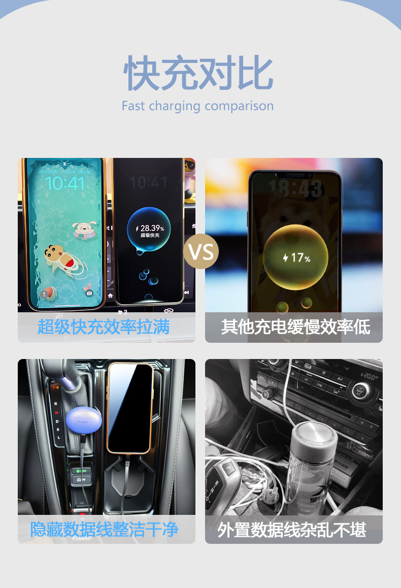 Suitable for Byd Car Charger Retractable Cable USB Super Fast Charging Typec Cigarette Lighter Modification Universal