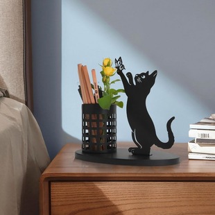 Rack metal cat pen holder black metal cat squirrel pen holder 2024 independent station New