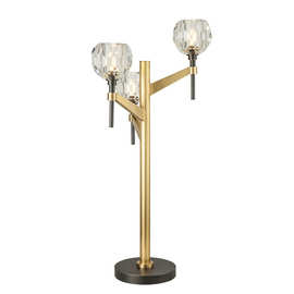 现代简约床头水晶台灯美式复古客厅摆件轻奢仿古酒店书房全铜台灯