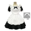 Black skirt, apron, headband