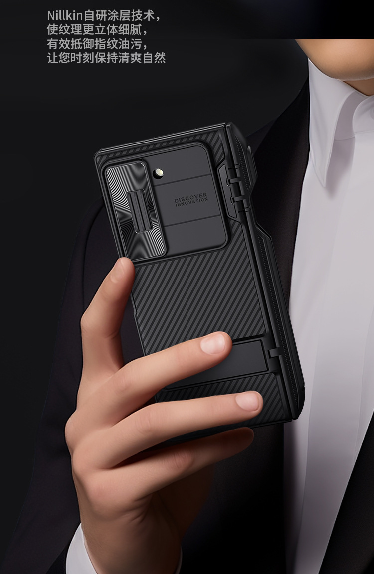 Ốp lưng Samsung Galaxy Z Fold 6 gập có chân đế vô hình, khe cắm bút, gương đen — Gương Đen Fold (Kiểu bộ bút) màu xanh lá cây, Phiên bản đặc biệt không làm, Samsung Z Fold 6 chi tiết 3