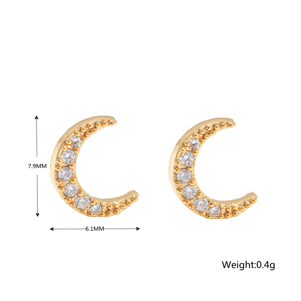 Pink Oil Drop Heart Stud Earrings 18K Gold Non-Fading Earring Heart-Shaped Ear stud