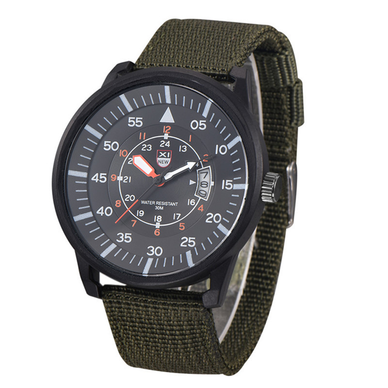 AliExpress reloj para hombre nueva moda cinturón de nylon regalo reloj militar calendario luminoso reloj de cuarzo para hombre entrega de una sola pieza