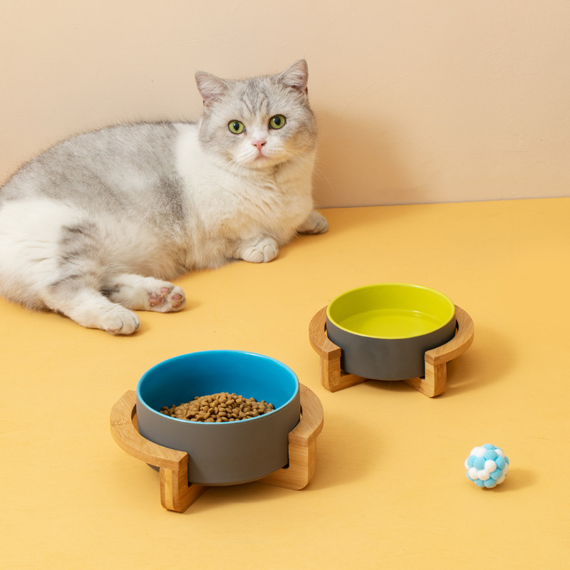 Tazón de comida para gatos de cerámica tazón de comida para gatos tazón para beber tazón de protección de la columna cervical tazón de perro tazón de comida para perros tazón grande para mascotas suministros para mascotas