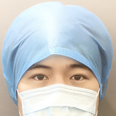 20个装医用帽无纺布防尘帽手术戴一次性条形弹簧帽子一次性医用帽|ms