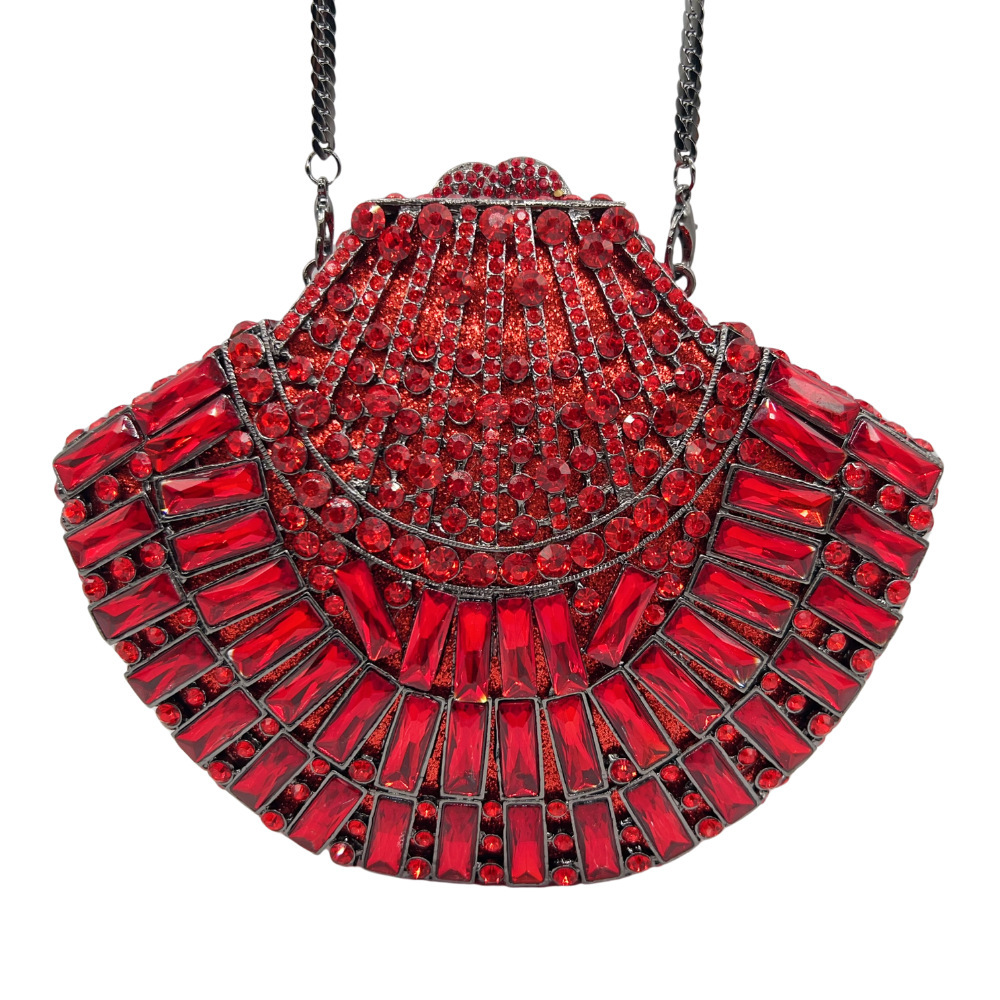 Bolsa de cristal de diamante hueco transfronterizo para la cena, bolsa de noche europea y americana, embrague de piedra