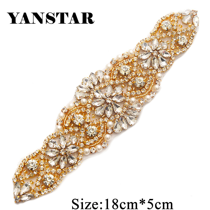 837水晶水鑽珍珠鑽片高定服裝輔料鑽鏈 腰部裝飾水鑽貼花輔料鑽片