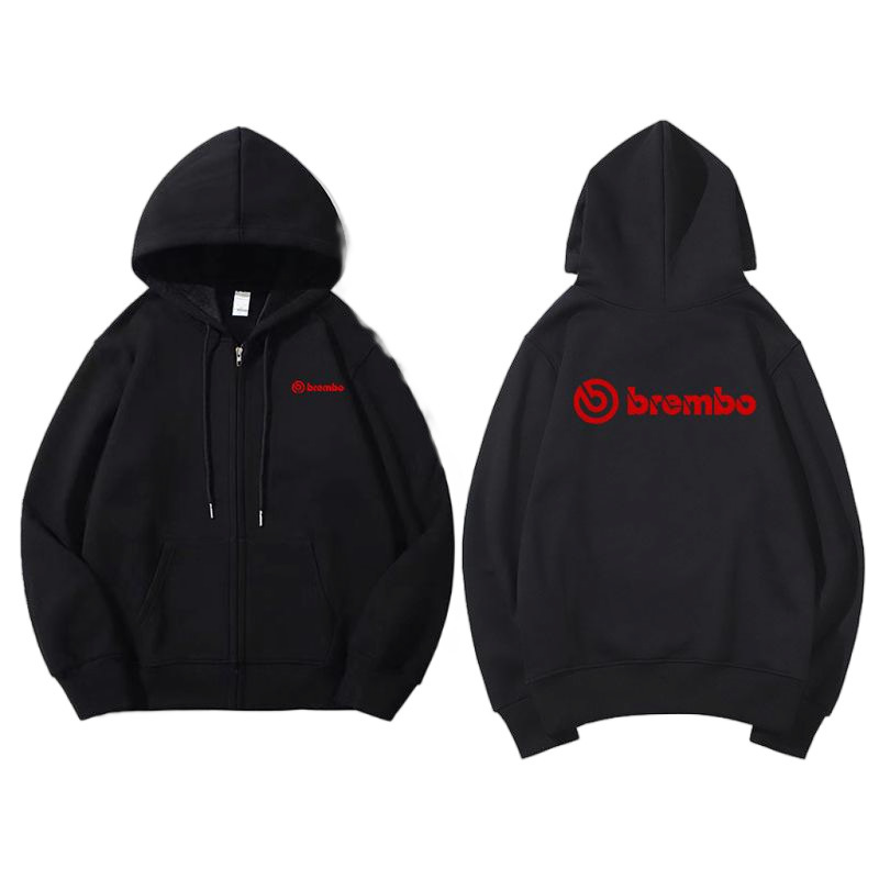 Brembo Brembo Brake Caliper Peripheral Zipper Hooded Sweatshirt Men's Car Modification Jdm Hong Kong Trend Pure Cotton