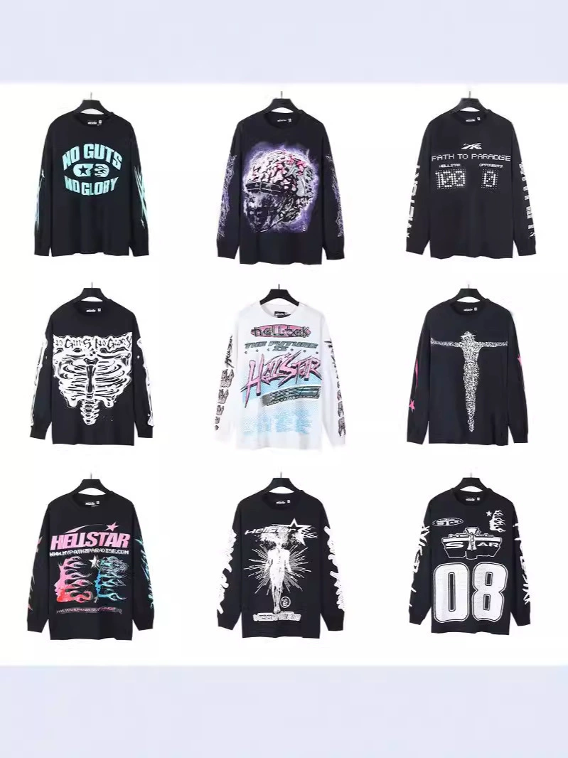 Ад звезды американская футболка с длинными рукавами для мужчин ins уличный прилив топ осенью и зимой свободная повседневная хлопковая нижняя рубашка