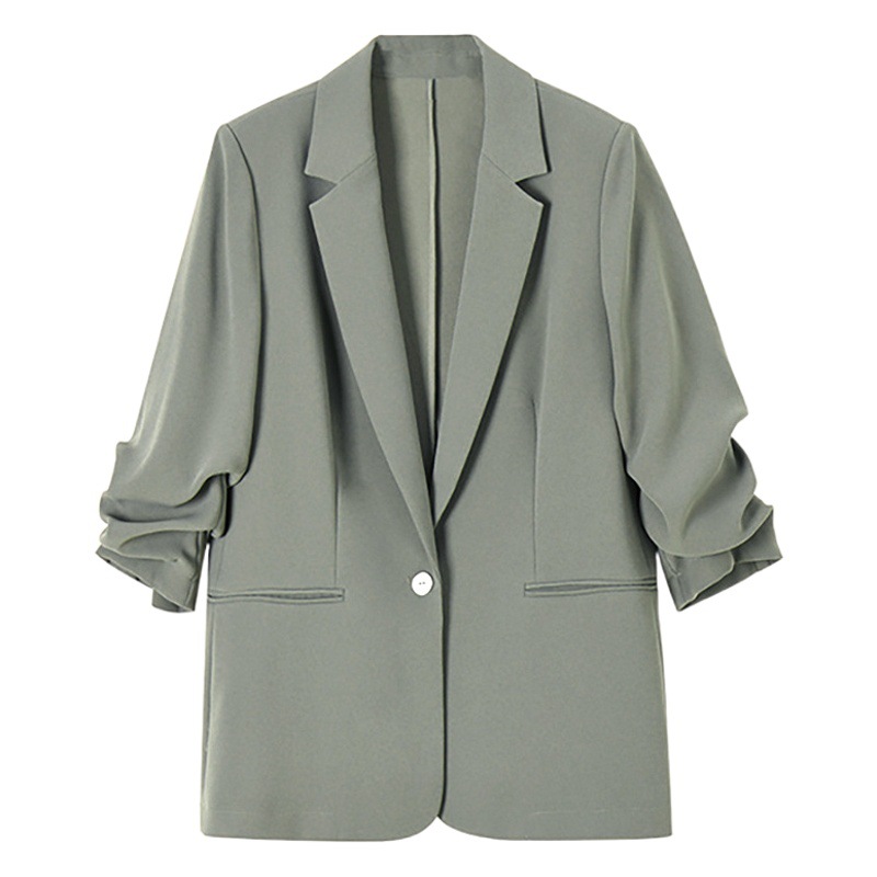 Blazer Elegante de Mujer de Poliéster con Un Botón para Oficina