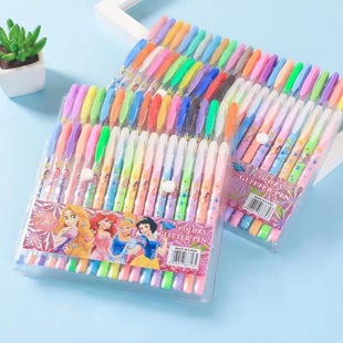 36 Princess glitter pen gold powder highlighter mark highlight color pen gel pen glitter powder Journal pen mark