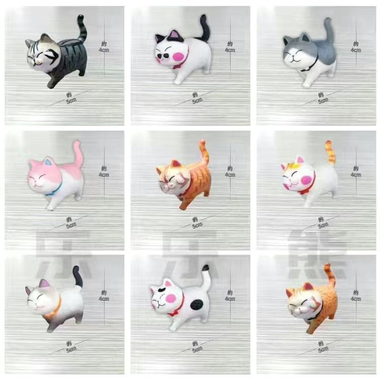 Mimi Cat Model Gashapon Hand-made Desktop Toy Ornaments Q Version Cute Cat Bulk Animation Peripheral Doll