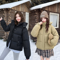 外贸简约面包服羽绒棉衣棉服女2025年新款冬季外套加厚学生外套