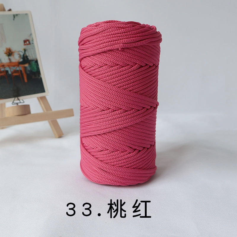 Antraceno Mengyuan 300g 4mm gran rollo redondo hilo gancho bolsa Alfombra tejida cuerda redonda ins viento gradiente Mat línea