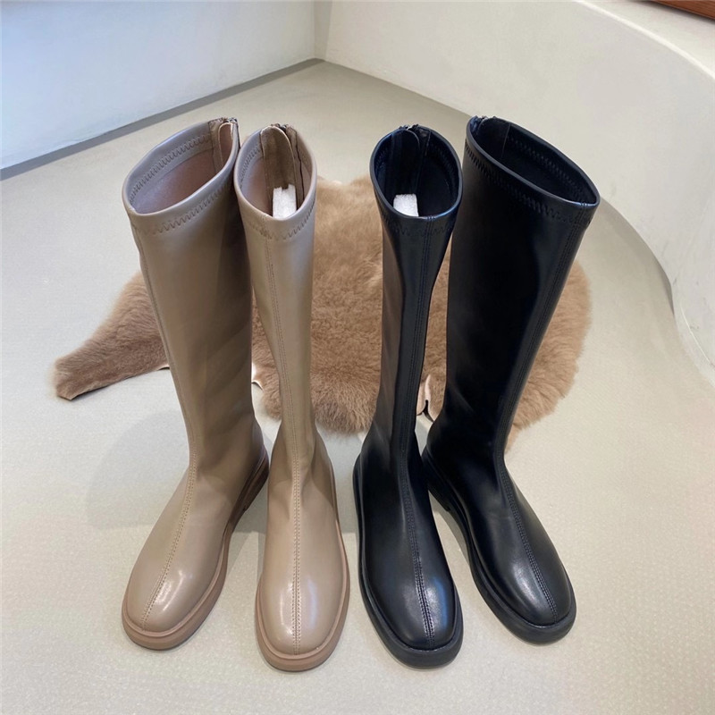 「CHIC」STUDIO| 20AW 拯救腿型2色美腿型直筒拉链厚底长筒靴