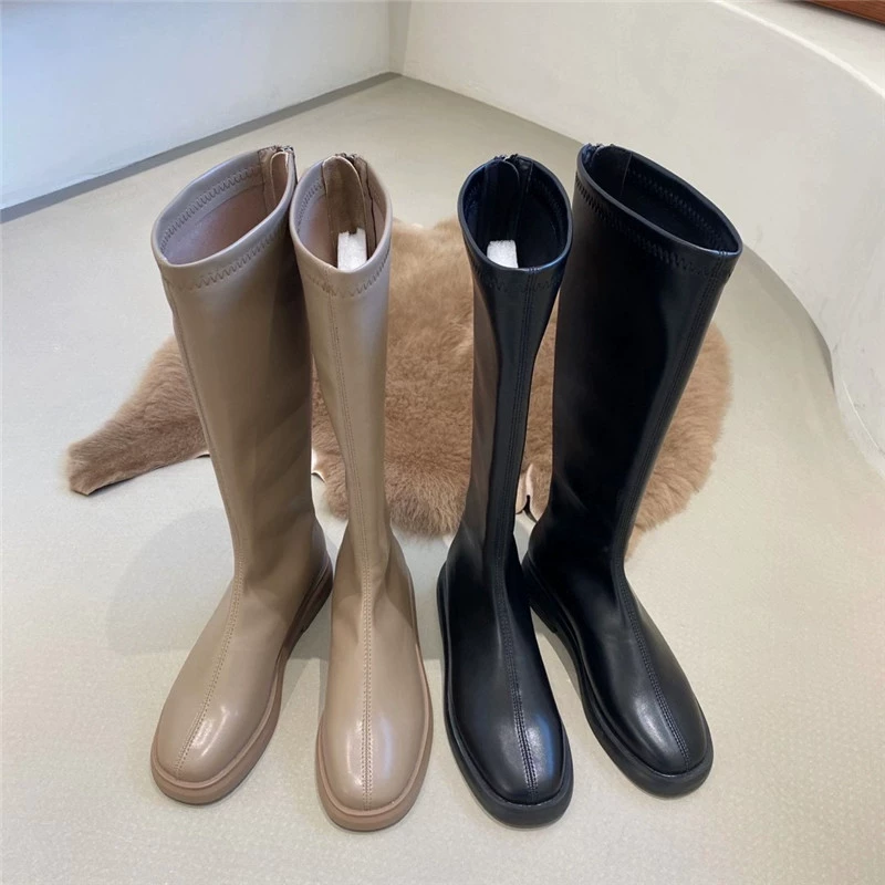 СТУДИЯ "ЧИК" | 20AW спасательные ботинки типа 2 цвета ноги типа прямой молнии на платформе