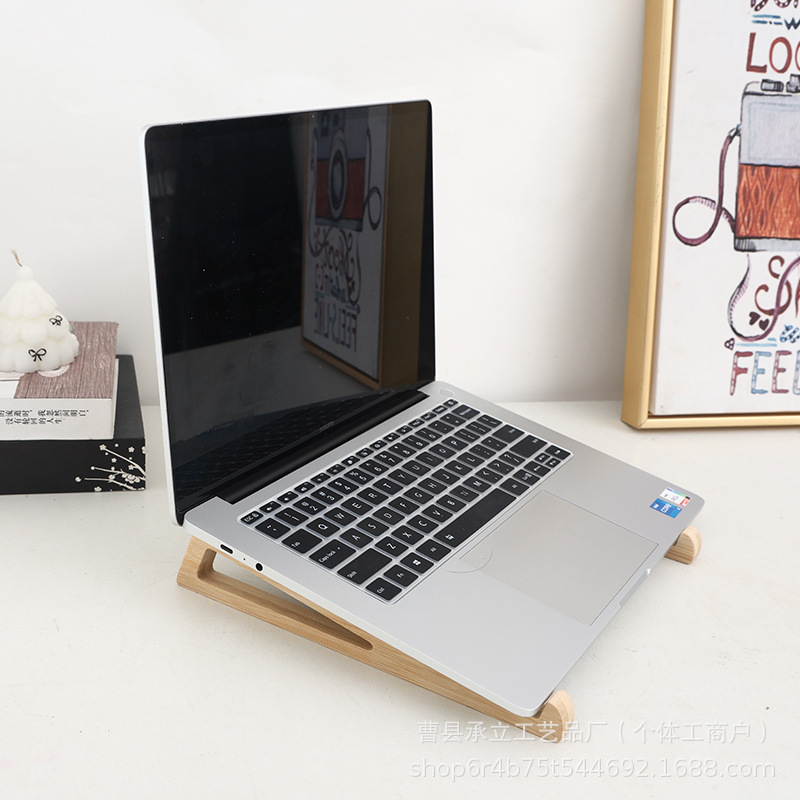 笔记本电脑竹质支架桌面增高散热架便携平板迷你托架看书神器
