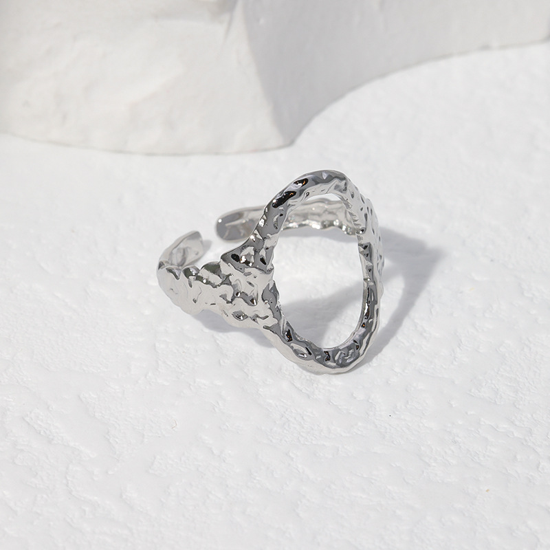 Fashion Solid Color Stainless Steel Open Ring 1 Piece