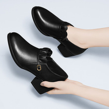 (断码不补)单鞋英伦风百搭2024年新款春秋春鞋早秋皮鞋粗跟中跟