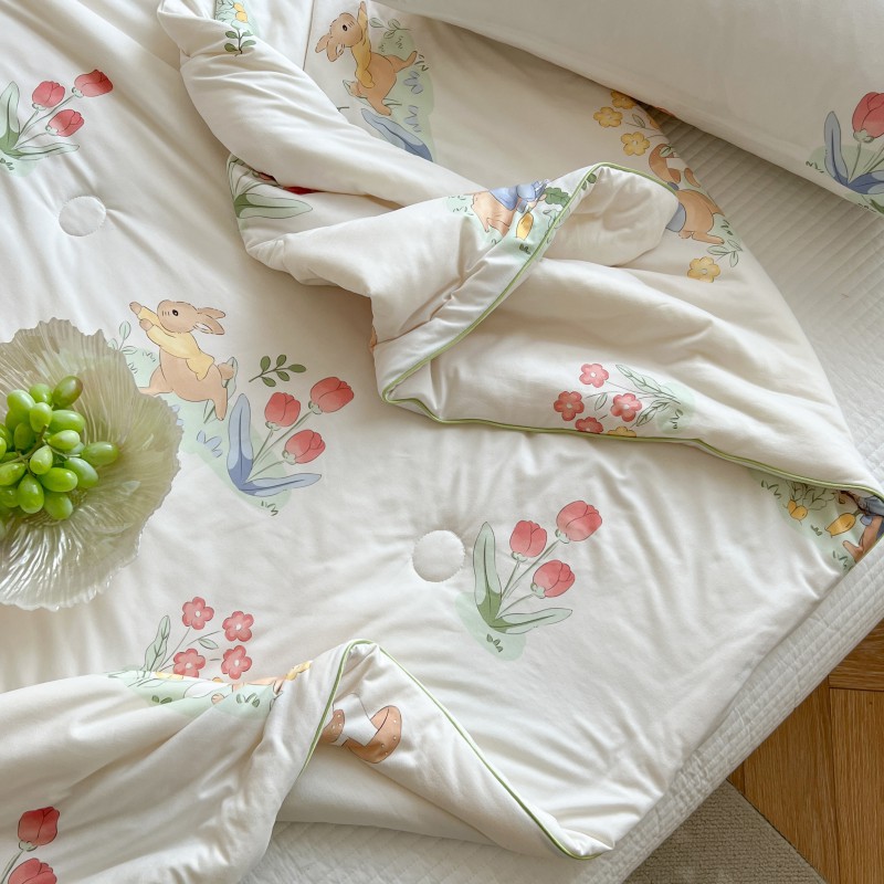 Edredón de verano de algodón de punto, edredón fresco de verano de fibra de soja para niños, edredón de regalo lavable a máquina, edredón de aire acondicionado de verano, edredón de primavera y otoño al por mayor