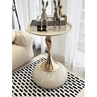 European Iron Side Table Small Apartment Home Living Room Sofa Side Small Waist French Coffee Table Bedroom Bedside Small Round Table