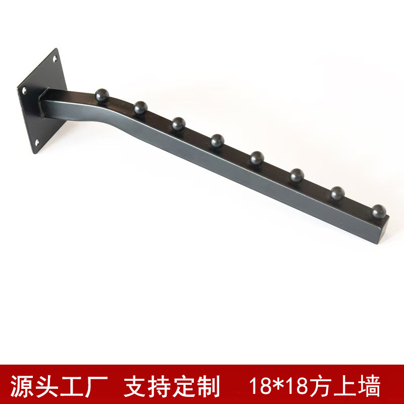 Factory Direct Supply Wall-Mounted 18 Square Clothing Hooks Black Electroplated 4 Beads 5 Beads 6 Beads 7 Beads for Clothing Stores