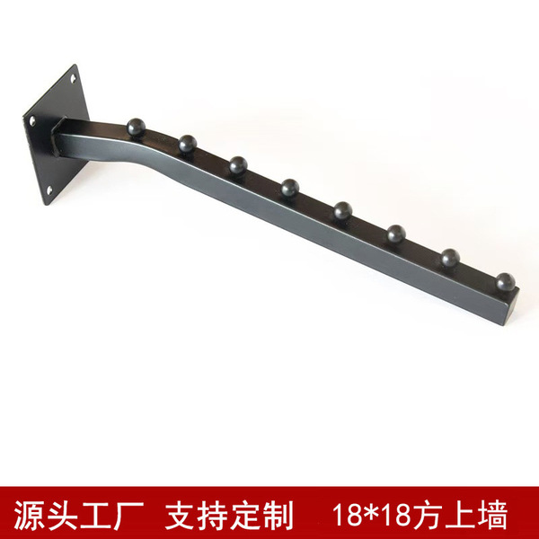 Factory Direct Supply Wall-Mounted 18 Square Clothing Hooks Black Electroplated 4 Beads 5 Beads 6 Beads 7 Beads for Clothing Stores