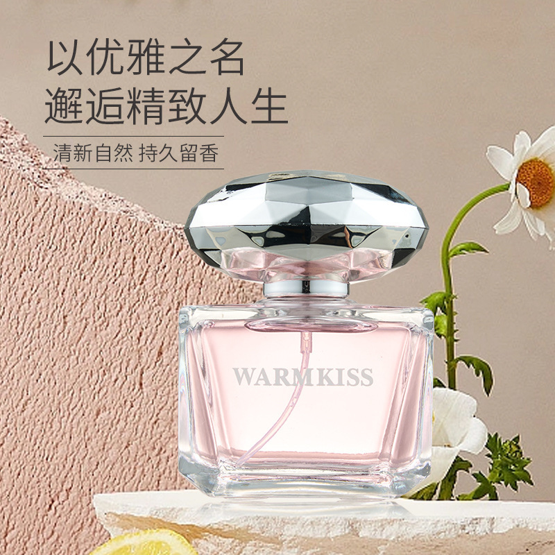 WARMKISS Crystal Crystal Diamond Pink Diamond Lady Fresh Perfume de Eau de Toilette Natural Transfronteriza Fábrica al por mayor image 1