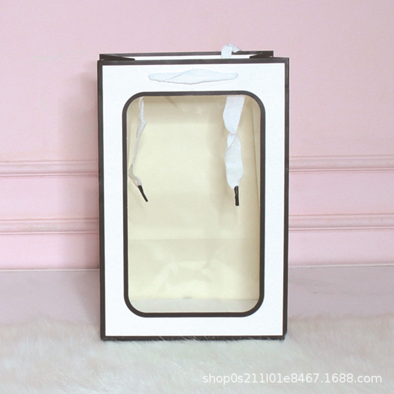 Día de San Valentín ventana bolsa de regalo ventana bolso transparente ramo de flores bolsa de embalaje bolsa de regalo de Navidad