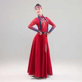 新款蒙古舞蹈演出服民族舞蹈表演服大摆裙艺考舞台服女少数民族服