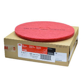 美国3M5100红色清洁垫地面清洁打磨抛光垫17寸去污百洁布现货批发
