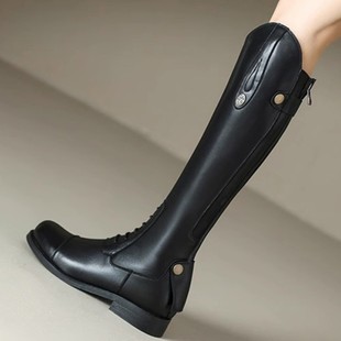 Demi-season universal high boots, genuine leather