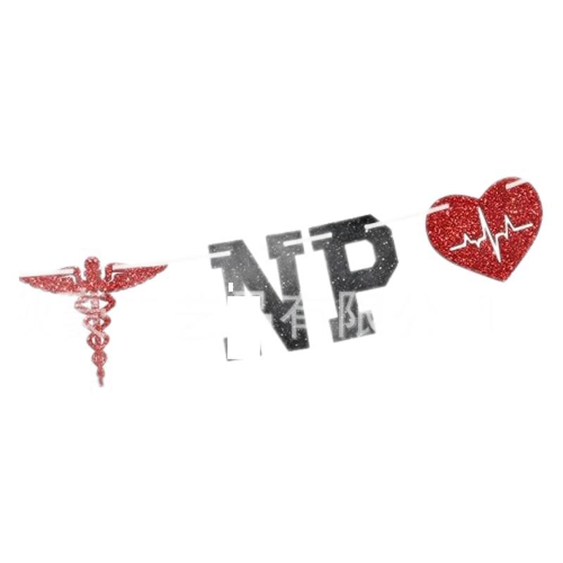 Escuela de enfermería fiesta de graduación NURSE banner enfermería fiesta de fondo decoración colgante dibujo flor