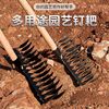 old-fashioned Spiral nail manganese steel welding Agriculture multi-function Wooden handle gardening Rakes Quenching Forging manual