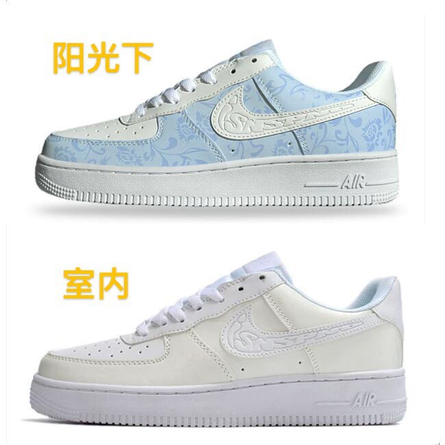 Nai Guan Air Force One White Blue Chameleon Men's Shoes Putian Blue and White Porcelain aj1 Low-top Couple Casual Shoes Women Nai Guan Air Force One White Blue Chameleon Men's Shoes Putian Blue and White Porcelain aj1 Low-top Couple Casual Shoes Women