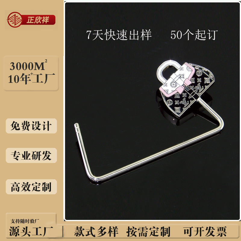 跨境热卖金属挂包器锌合金随身携带创意水钻桌面手提包挂钩制作办公、文化实拍产品高清图