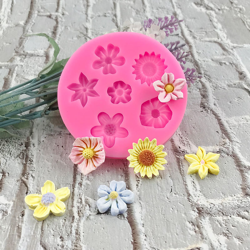 Liulian подсолнечник маленькие цветы силиконовые формы DIY шоколадные конфеты торт декоративные инструменты