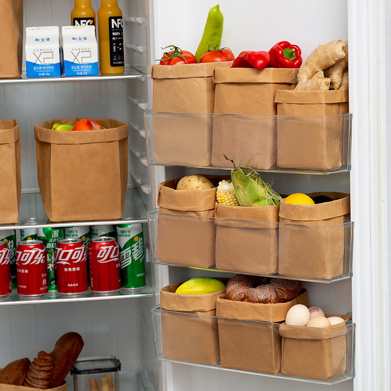 Customized Washable Storage Bags Made of Kraft Paper for Dried Flowers, Green Plants, Flower Pots, Fruit Packaging, Thick Bread, Toast, and Food