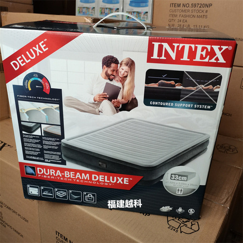 INTEX luxury built-in electric pump wire-pull air bed double-layer enlarged wire-pull air bed automatic inflatable mattress