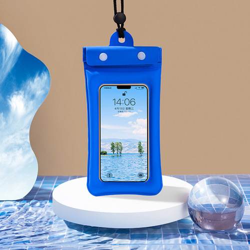 新款三层密封魔术贴手机防水袋 三折气囊充气手机防水袋