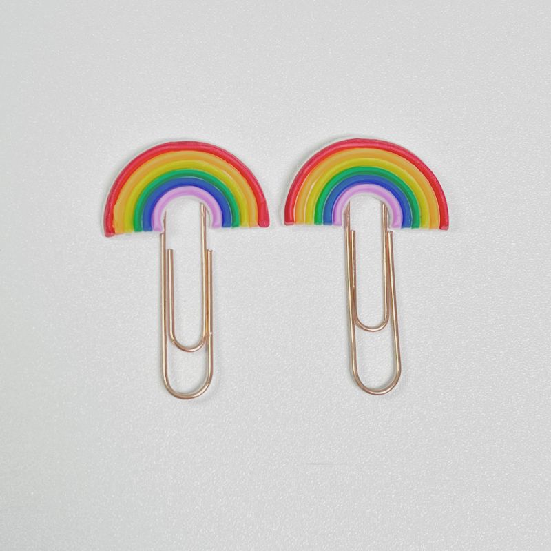 Lindo marcador clip de metal regalo para estudiantes clip de forma especial de oro rosa clip de dibujos animados creativo al por mayor