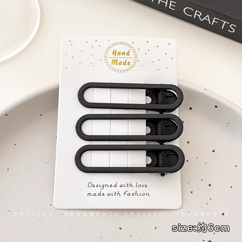 Pinza de pelo grande negro accesorios para el cabello horquilla de gama alta simple de las mujeres frente lado del cabello roto flequillo clip horquilla tocado