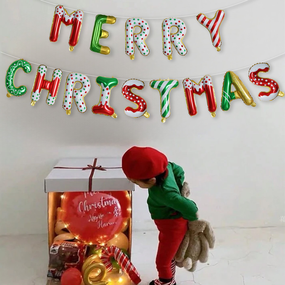 16 pulgadas Navidad película de aluminio tira bandera de color gradiente donut Navidad decoración de globo nuevos suministros de Navidad