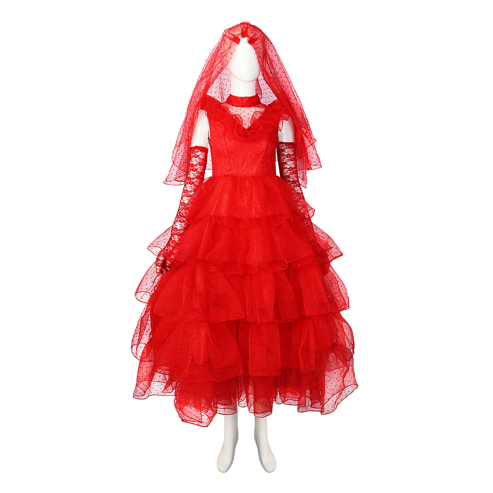 Traje de Halloween “Maestro de Sheol” – cosplay de escarabajo, Lydia, vestido de novia rojo